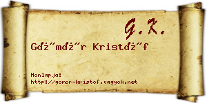 Gömör Kristóf névjegykártya